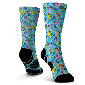 Girls Lacrosse Graphic Flex Mid-Calf Socks - Preppy Lax