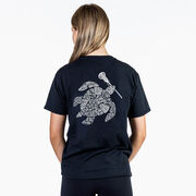 Girls Lacrosse Short Sleeve T-Shirt - Lax Turtle (Back Design)