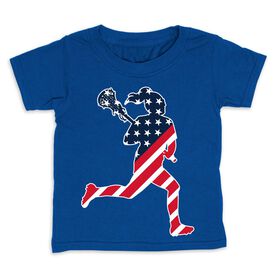 Girls Lacrosse Toddler Short Sleeve Shirt - Play Lax for USA