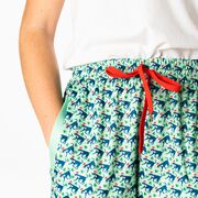 Girls Lacrosse Lounge Pants - Santa Lula The Lax Dog