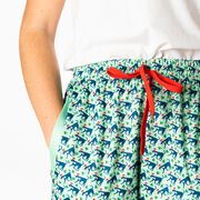 Girls Lacrosse Lounge Pants - Santa Lula The Lax Dog