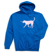 Girls Lacrosse Hooded Sweatshirt - LuLa the Lax Dog (Pink)