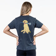 Girls Lacrosse Short Sleeve T-Shirt - Chase The Lax Dog (Back Design)