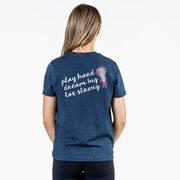 Girls Lacrosse Short Sleeve T-Shirt - Play Hard Dream Big Lax Strong (Back Design)