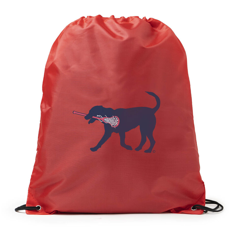 Lacrosse Drawstring Backpack LuLa The LAX Dog(Blue)