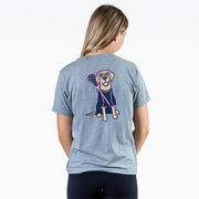 Girls Lacrosse Short Sleeve T-Shirt - Lily The Lacrosse Dog (Back Design)