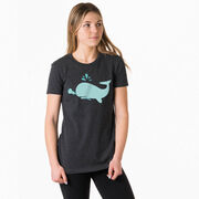 Girls Lacrosse Women's Everyday Tee - Chevron Lax Whale