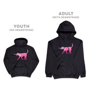 Girls Lacrosse Hooded Sweatshirt - LuLa the Lax Dog (Pink)