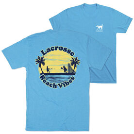 Girls Lacrosse Short Sleeve T-Shirt - Beach Vibes (Back Design)
