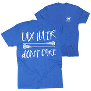 Girls Lacrosse Short Sleeve T-Shirt - Lax Hair Don't Care (Back Design)