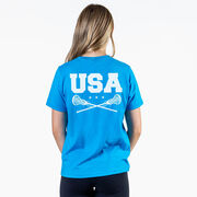 Girls Lacrosse Short Sleeve T-Shirt - USA Girls Lacrosse (Back Design)