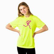 Girls Lacrosse Short Sleeve Performance Tee - Neon Lax Girl