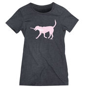Girls Lacrosse Women's Everyday Tee - LuLa the Lax Dog (Pink)