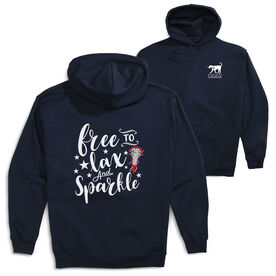 Girls Lacrosse Hooded Sweatshirt - Free To Lax And Sparkle (Back Design)
