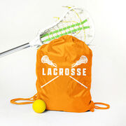 Girls Lacrosse Drawstring Backpack - Lacrosse Crossed Girls Sticks
