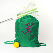 Lacrosse Drawstring Backpack Neon Lax Girl