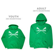 Girls Lacrosse Hooded Sweatshirt - Lacrosse Crossed Girls Sticks