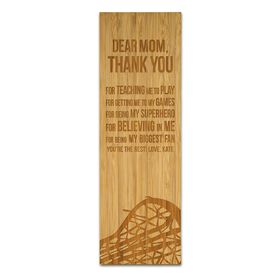 Girls Lacrosse 12.5" X 4" Engraved Bamboo Removable Wall Tile - Dear Mom