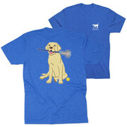Girls Lacrosse Short Sleeve T-Shirt - Chase The Lax Dog (Back Design)