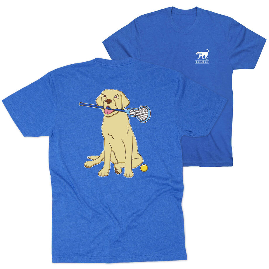 Girls Lacrosse Short Sleeve T-Shirt - Chase The Lax Dog (Back Design)
