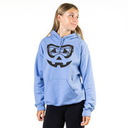 Girls Lacrosse Hooded Sweatshirt - Lacrosse Goggle Pumpkin Face