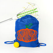 Girls Lacrosse Sport Pack Cinch Sack - Lax Stick Pumpkin