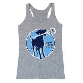 Girls Lacrosse Women's Everyday Tank Top - Watercolor Lacrosse Dog With Girl Stick