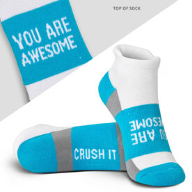 Socrates&reg; Woven Performance Socks You Are Awesome (Teal)
