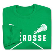 Girls Lacrosse Crewneck Sweatshirt - Lacrosse Crossed Girl Sticks