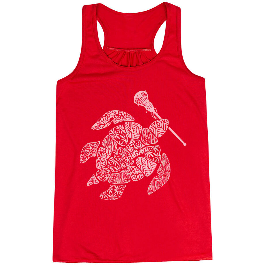 Girls Lacrosse Flowy Racerback Tank Top - Lax Turtle
