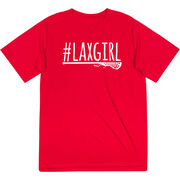 Girls Lacrosse Short Sleeve Performance Tee - #LAXGIRL