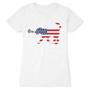 Girls Lacrosse Women's Everyday Tee - Patriotic LuLa the Lax Dog