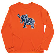 Girls Lacrosse Long Sleeve Performance Tee - Lax Elephant