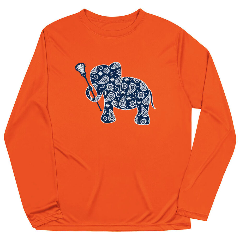 Girls Lacrosse Long Sleeve Performance Tee - Lax Elephant