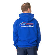 Guys Lacrosse Hooded Sweatshirt - Lacrosse Dad Sticks (Back Design)