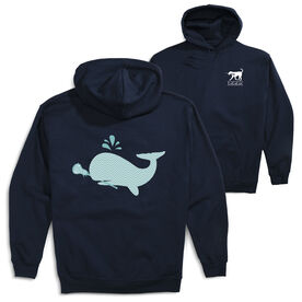 Girls Lacrosse Hooded Sweatshirt - Chevron Lax Whale (Back Design)