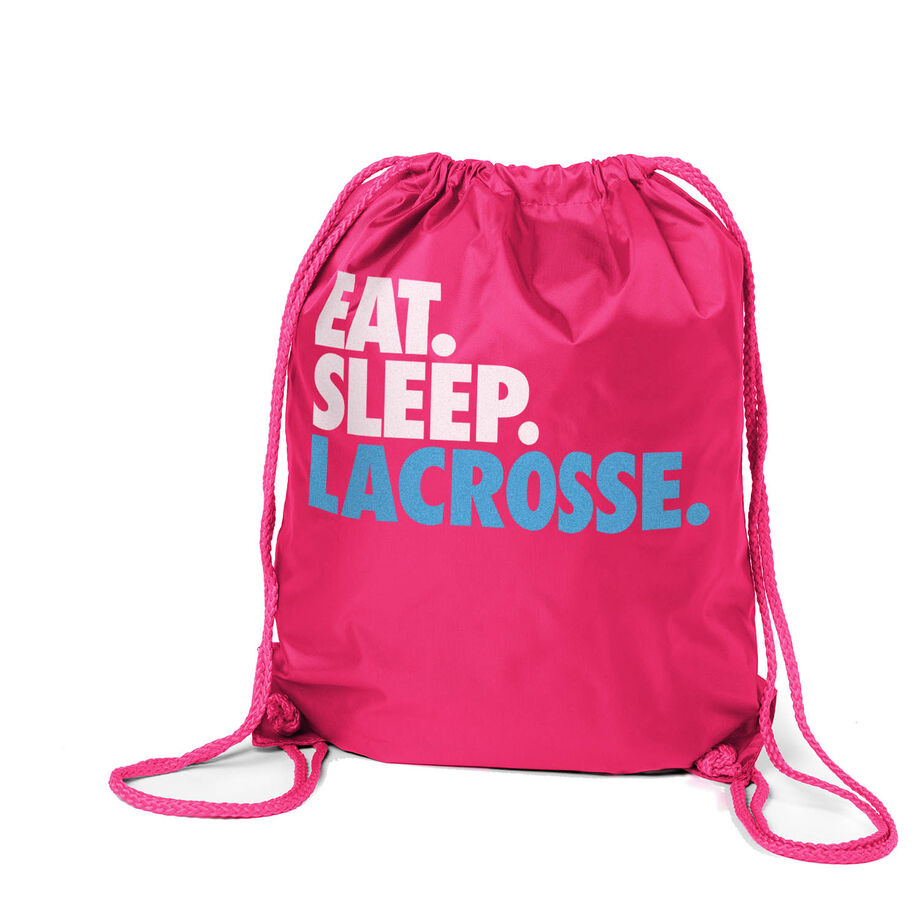 Lacrosse Drawstring Backpack Eat. Sleep. Lacrosse.