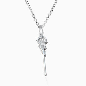 Livia Collection Sterling Silver and Cubic Zirconia Lacrosse Stick Necklace