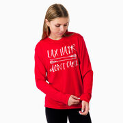 Girls Lacrosse Long Sleeve Performance Tee - Lax Hair Don't Care