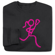 Girls Lacrosse Crewneck Sweatshirt - Neon Lax Girl