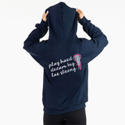 Girls Lacrosse Hooded Sweatshirt - Play Hard Dream Big Lax Strong (Back Design)