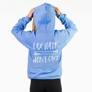 Girls Lacrosse Hooded Sweatshirt - Lax Hair Don't Care (Back Design)