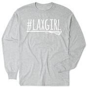 Girls Lacrosse Tshirt Long Sleeve - #LAXGIRL