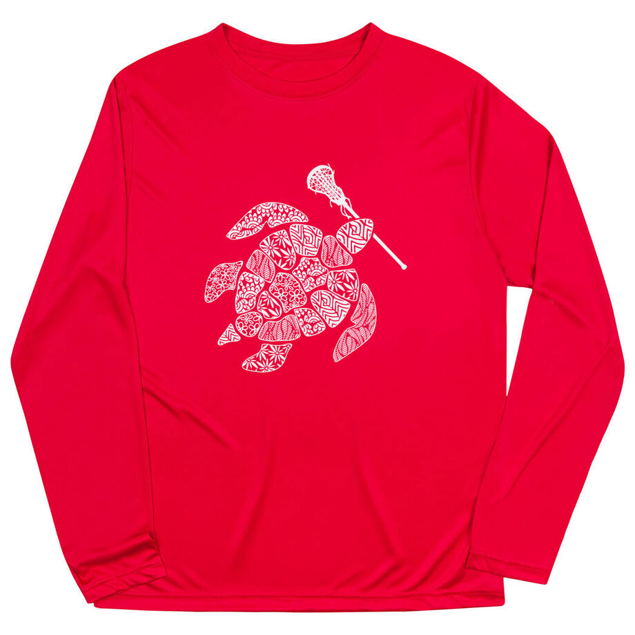 Girls Lacrosse Long Sleeve Performance Tee - Lax Turtle
