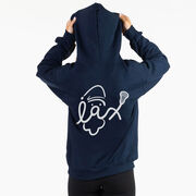 Girls Lacrosse Hooded Sweatshirt - Santa Lax Face (Back Design) 
