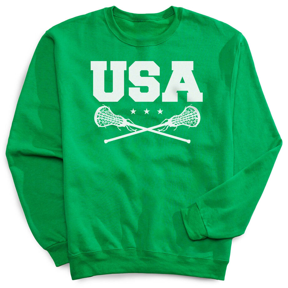 Girls Lacrosse Crewneck Sweatshirt - USA Girls Lacrosse