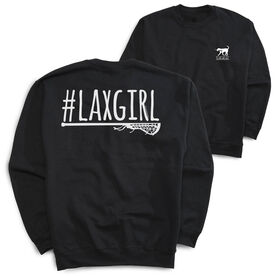 Girls Lacrosse Crewneck Sweatshirt - #LAXGIRL (Back Design)