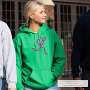 Girls Lacrosse Hooded Sweatshirt - Neon Lax Girl