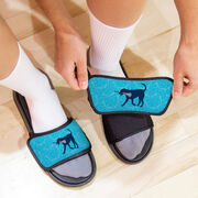 Girls Lacrosse Repwell&reg; Slide Sandals - LuLa the Lax Dog Stick Pattern