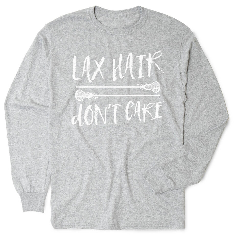 Girls Lacrosse Tshirt Long Sleeve - Lax Hair Don't Care